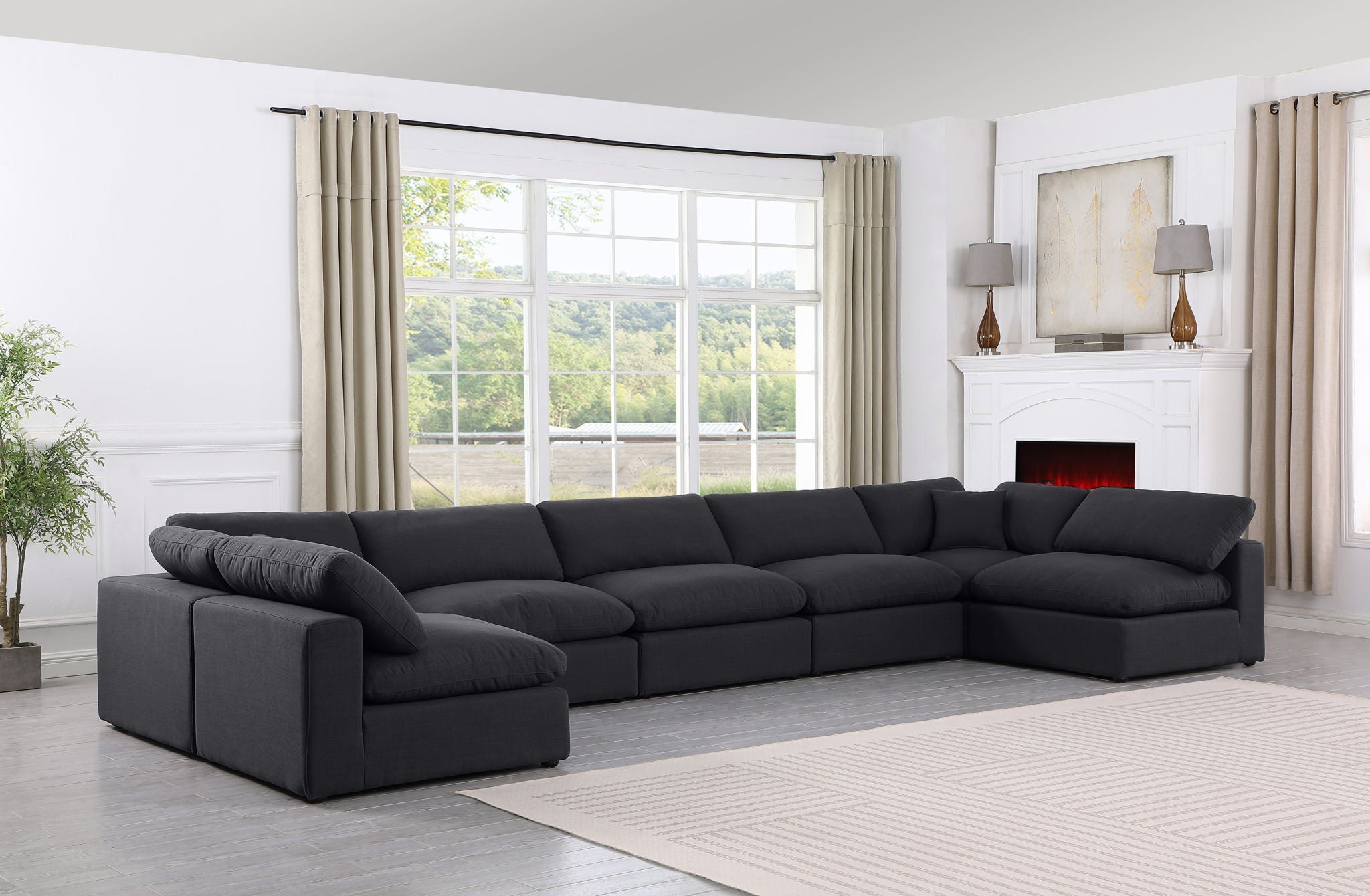 Comfy - 7 Piece Linen Modular Armless Sectional - Urban Living Furniture (Los Angeles, CA)