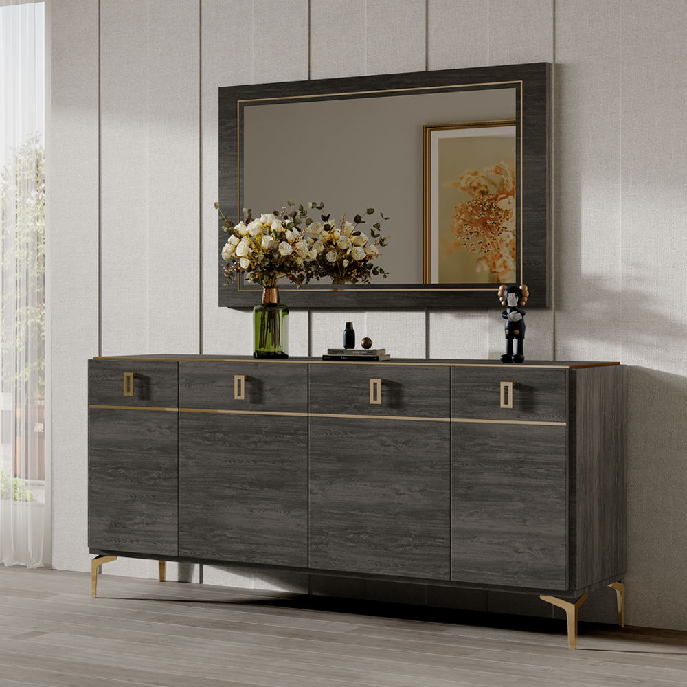 Venezia - Accent Mirror - Gray - Urban Living Furniture (Los Angeles, CA)