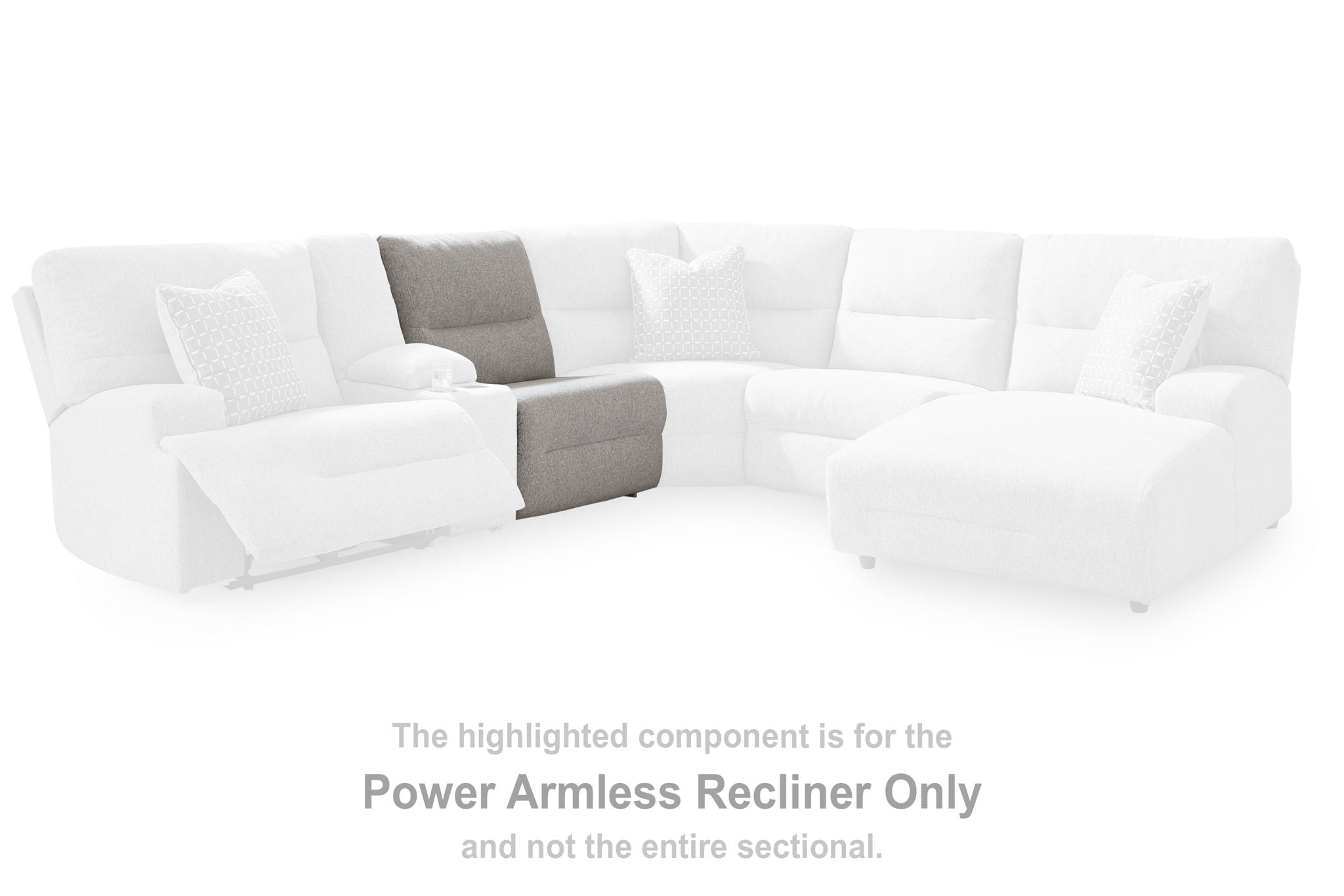 Acklen Place - Pewter - Power Armless Recliner With Adj Headrest - Urban Living Furniture (Los Angeles, CA)