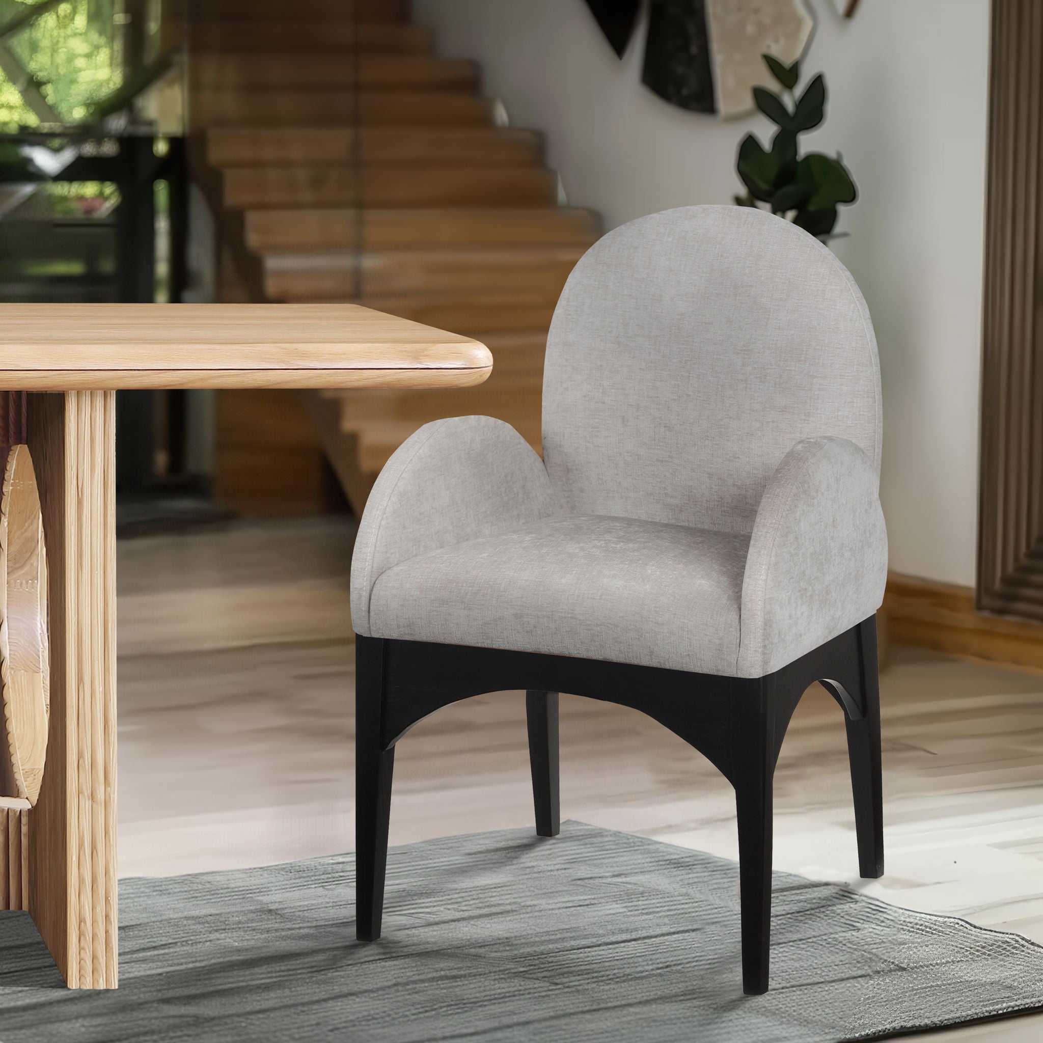 Waldorf - Chenille Dining Arm Chair With Black Legs - Urban Living Furniture (Los Angeles, CA)