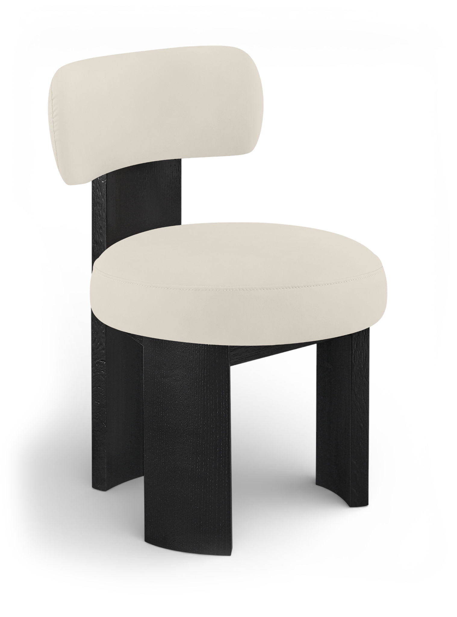 Atelier - Vegan Leather Upholstered Dining Chair (Set of 2) - Taupe / Painted Black - Urban Living Furniture (Los Angeles, CA)