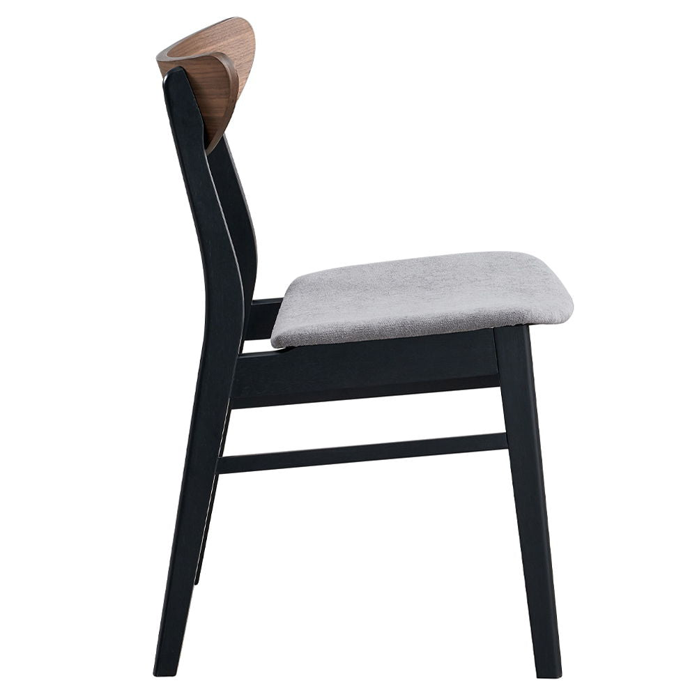 Rebi - Side Chair (Set of 2) - Gray Linen, Walnut & Black Finish - Urban Living Furniture (Los Angeles, CA)
