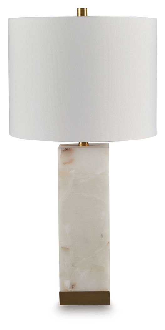 Linderfield - White / Gold Finish - Alabaster Table Lamp - Urban Living Furniture (Los Angeles, CA)