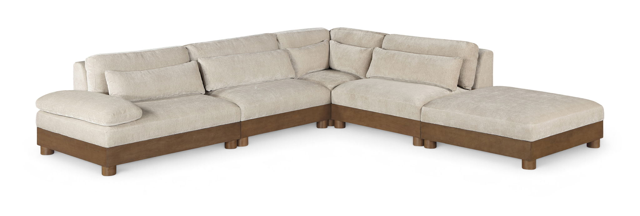 Turin - Fabric Upholstered Modular Sectional - Taupe