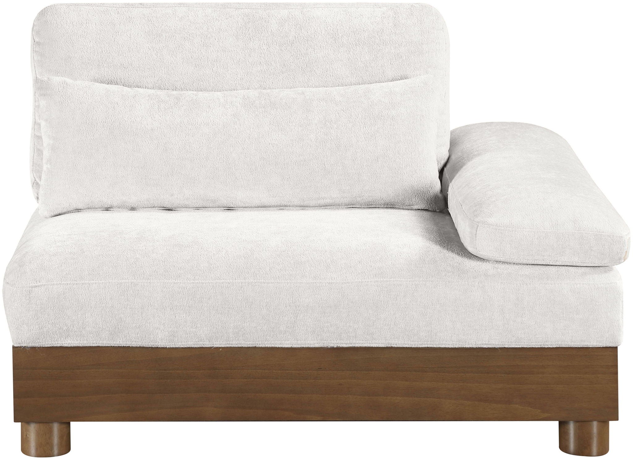 Turin - Chenille Fabric Upholstered Modular Arm Chair - Walnut Base - Urban Living Furniture (Los Angeles, CA)
