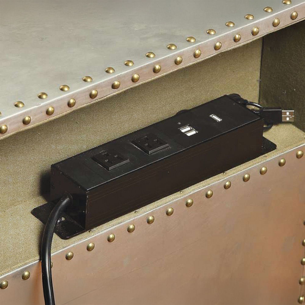 Brancaster - Nightstand With USB - Aluminum - Urban Living Furniture (Los Angeles, CA)