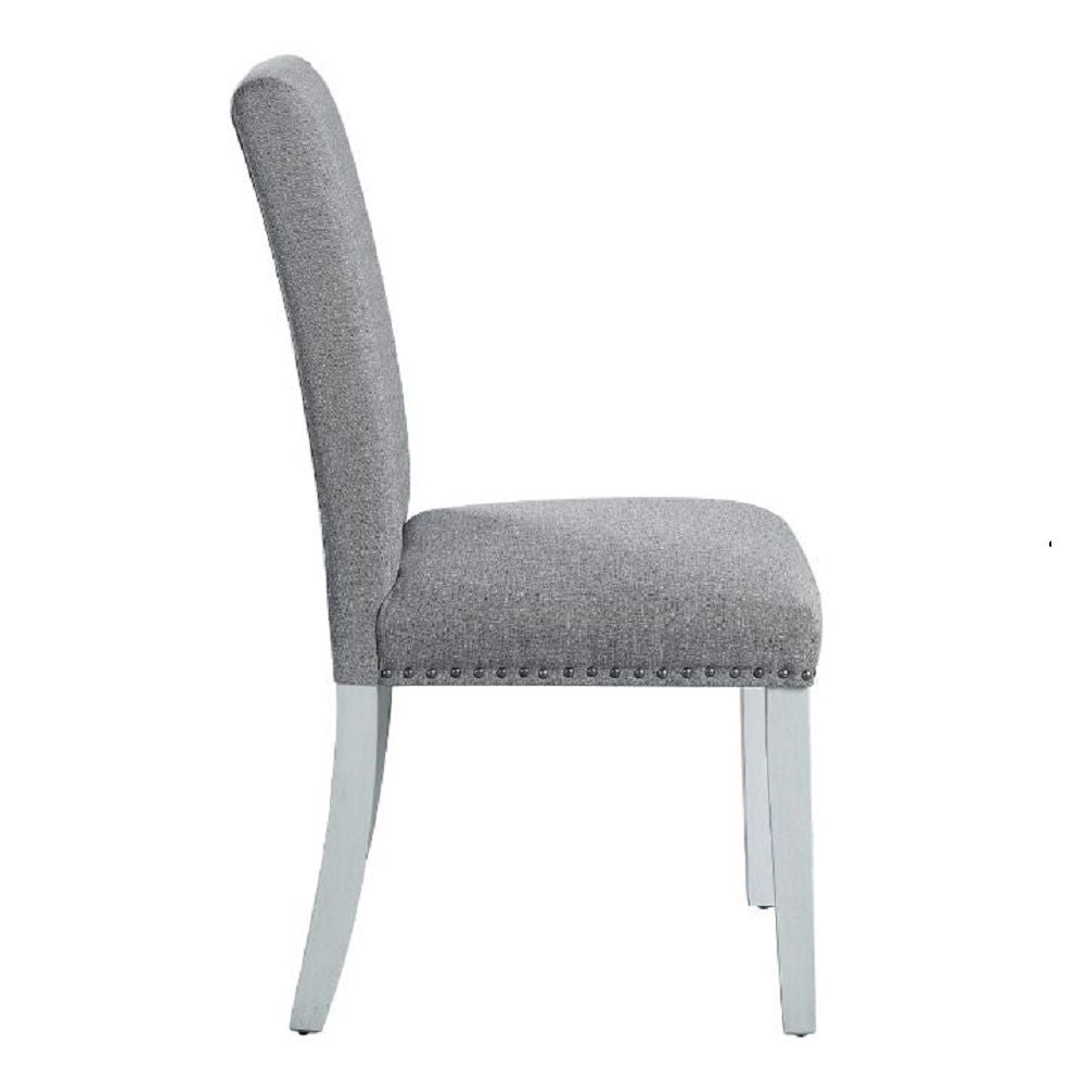 Lanton - Side Chair (Set of 2) - Gray Linen & Antique White - Urban Living Furniture (Los Angeles, CA)