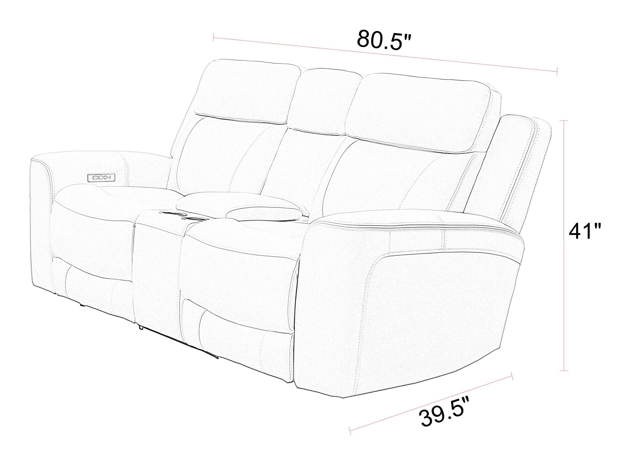 Calgary - Power Reclining Console Loveseat - Urban Living Furniture (Los Angeles, CA)