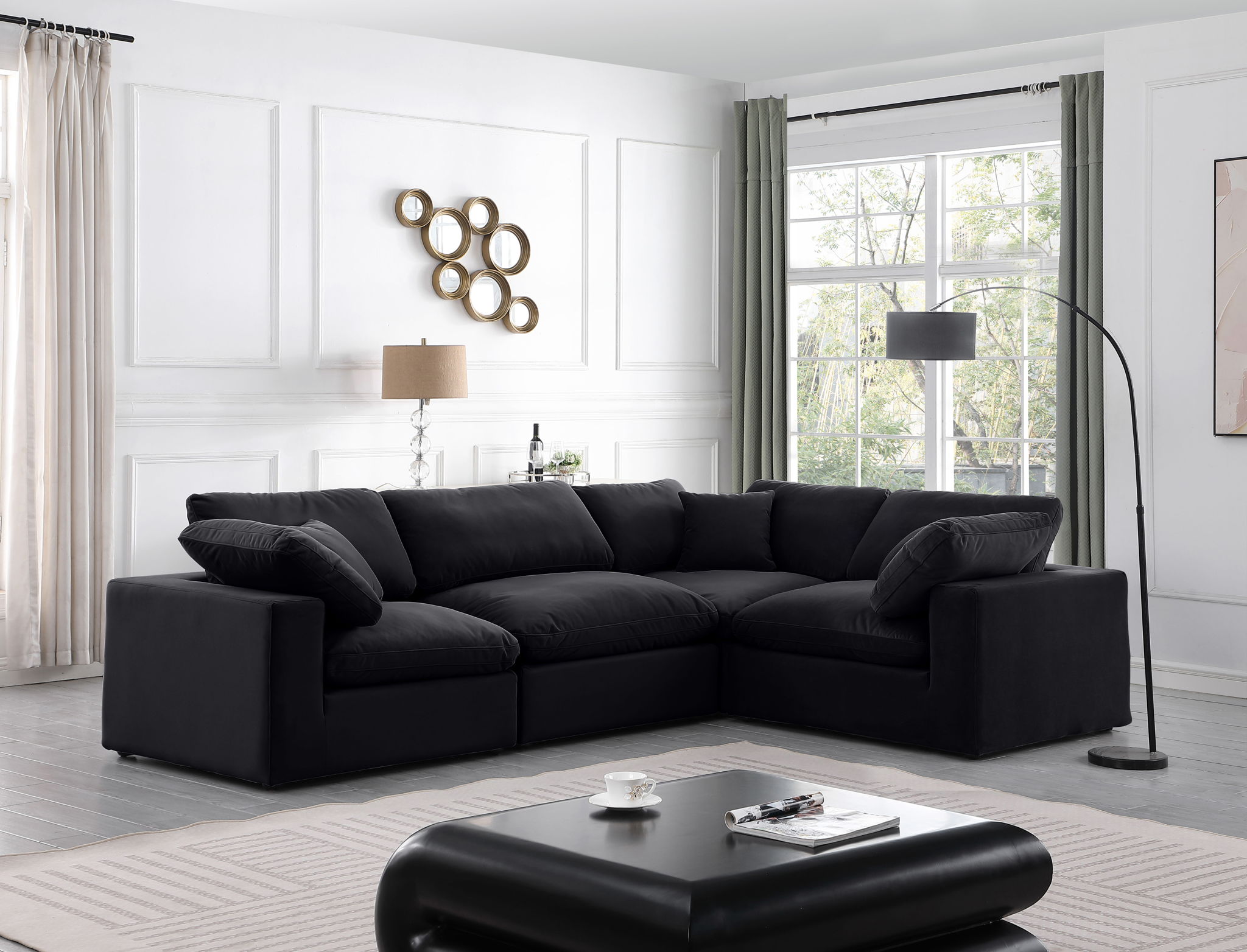 Comfy - 4 Piece Velvet Modular Sectional - Urban Living Furniture (Los Angeles, CA)