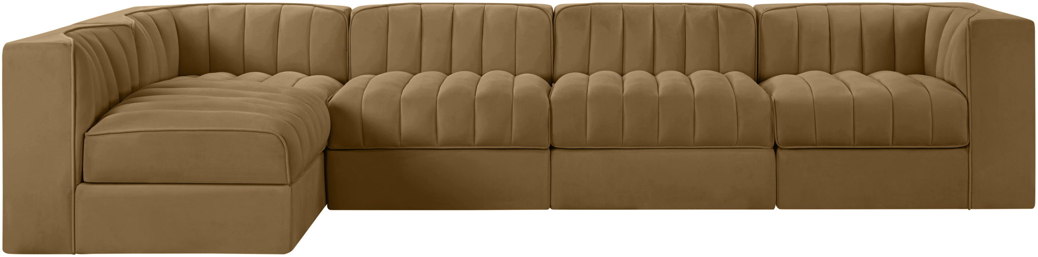 Rummi - Velvet Performance Fabric Upholstered 5 Piece Modular Sectional, L-Shaped (Right) - Urban Living Furniture (Los Angeles, CA)