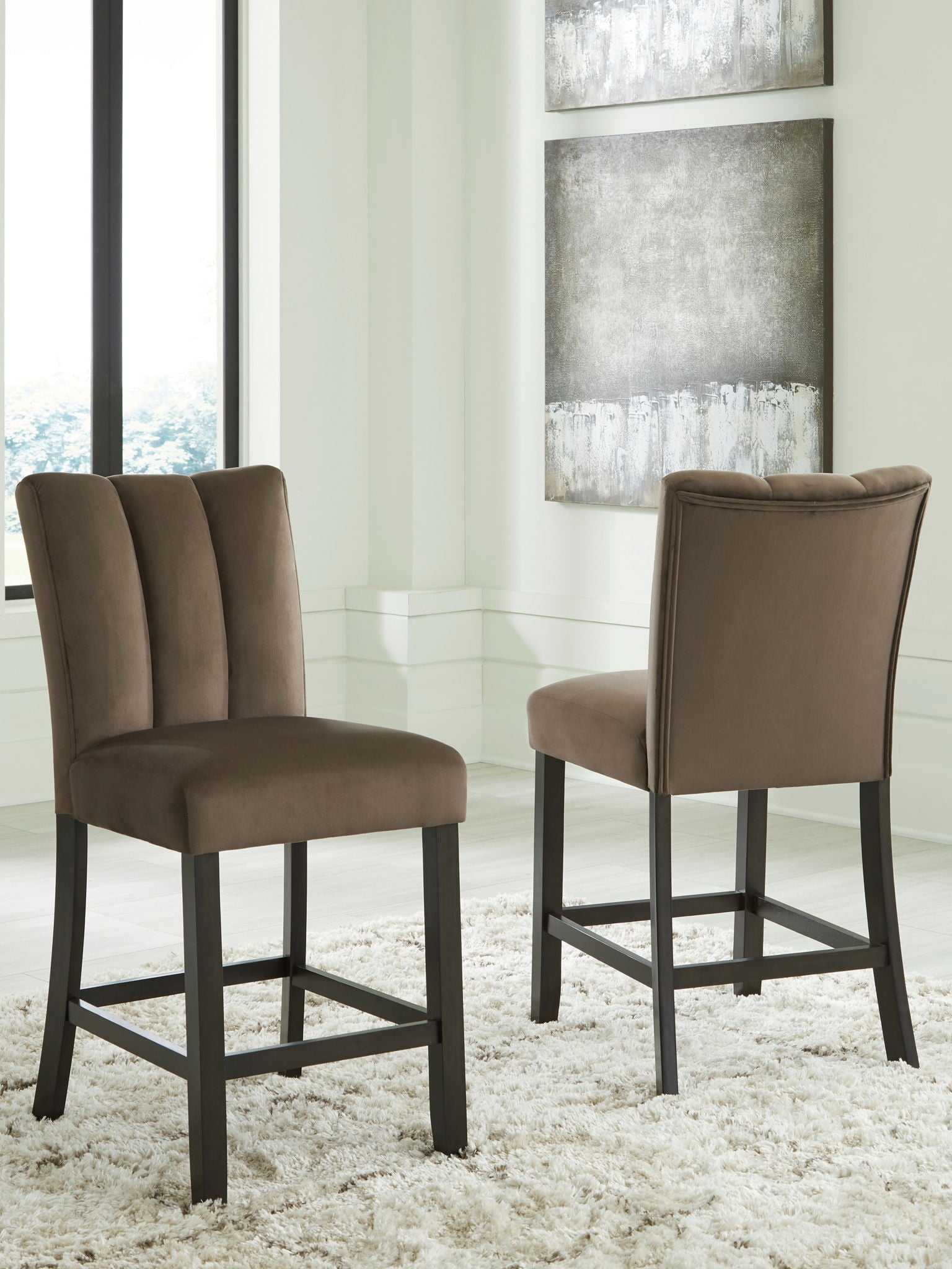 Jeshina - Mocha - Upholstered Barstool (Set of 2) - Urban Living Furniture (Los Angeles, CA)
