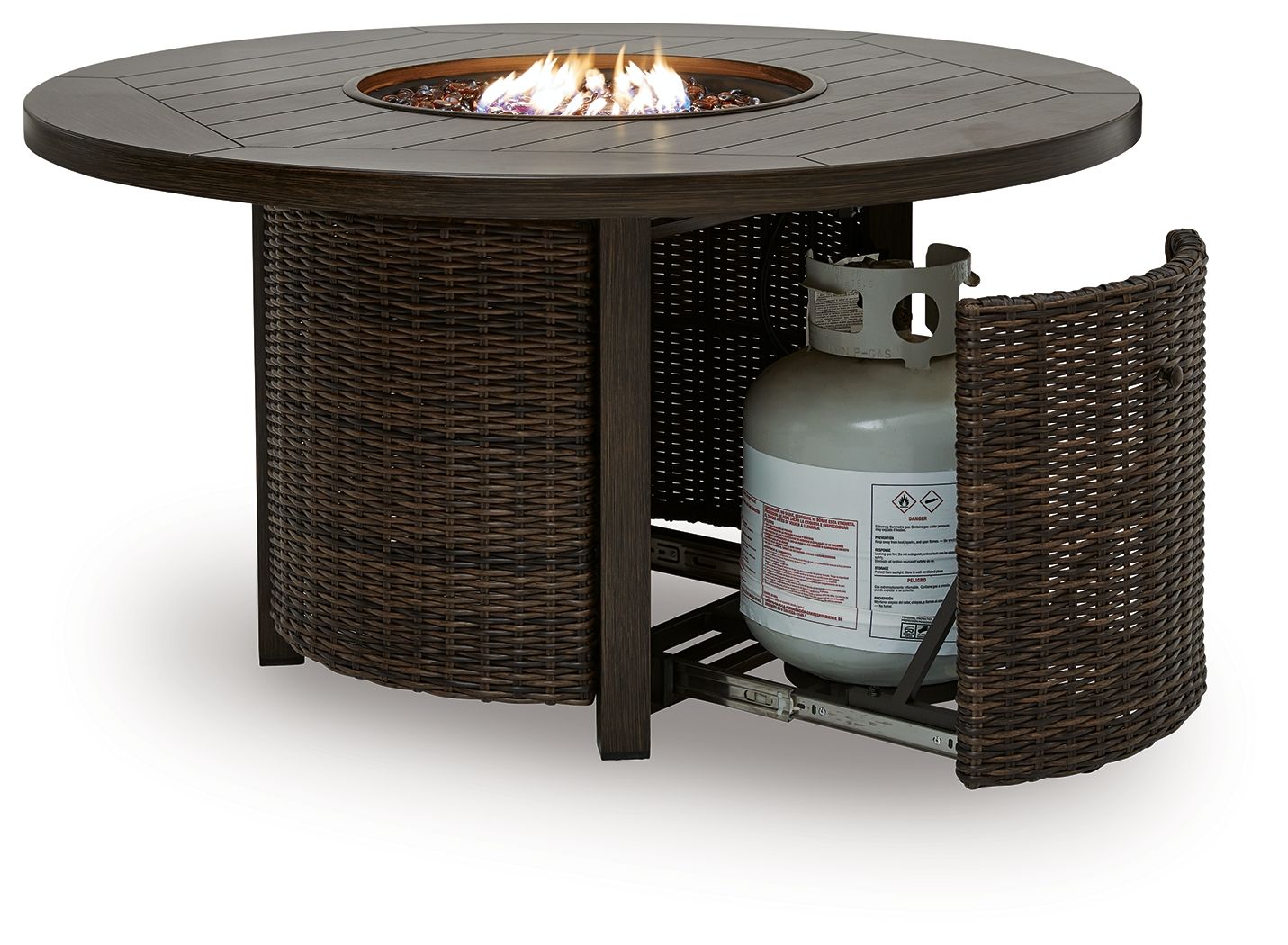 Monterey Point - Round Fire Pit Table - Dark Brown - Urban Living Furniture (Los Angeles, CA)