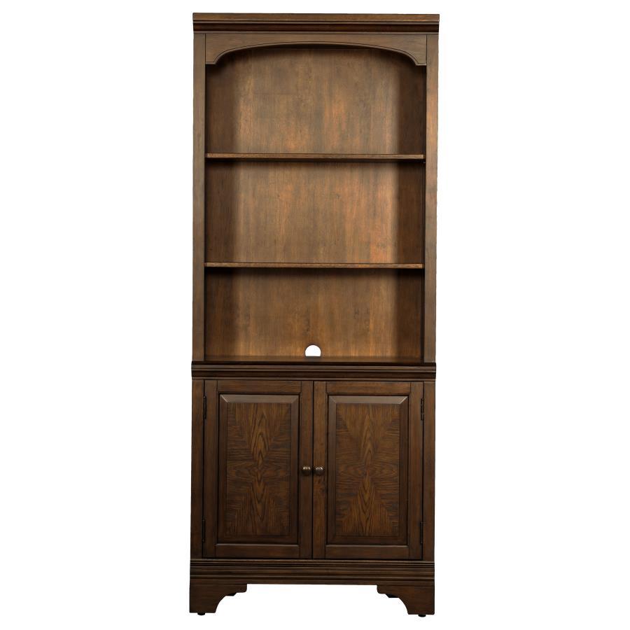 Hartshill - 3-Shelf Cabinet Bookcase - Burnished Oak - Urban Living Furniture (Los Angeles, CA)