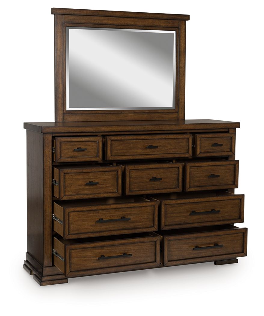 Taffenbrook - Medium Brown - Dresser And Mirror - Urban Living Furniture (Los Angeles, CA)