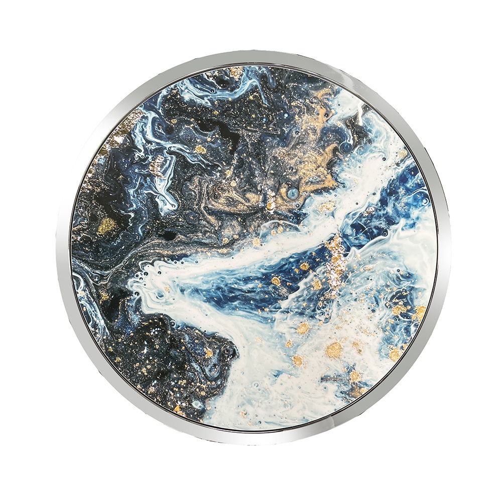 Lyda - End Table - Blue Marble Print & Chrome - Urban Living Furniture (Los Angeles, CA)
