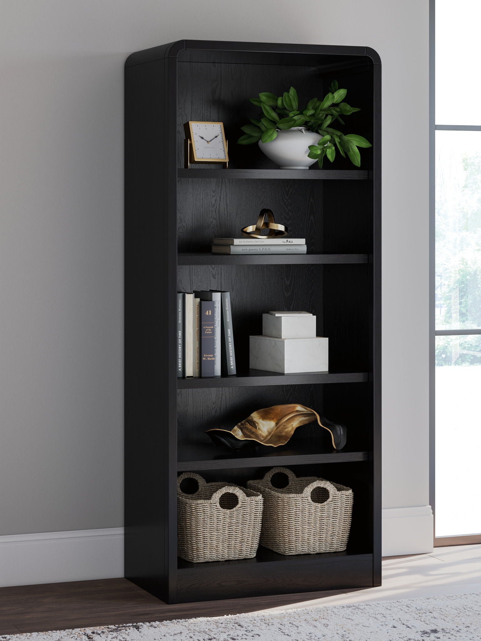 Rowanbeck - Black - Large Bookcase - Urban Living Furniture (Los Angeles, CA)