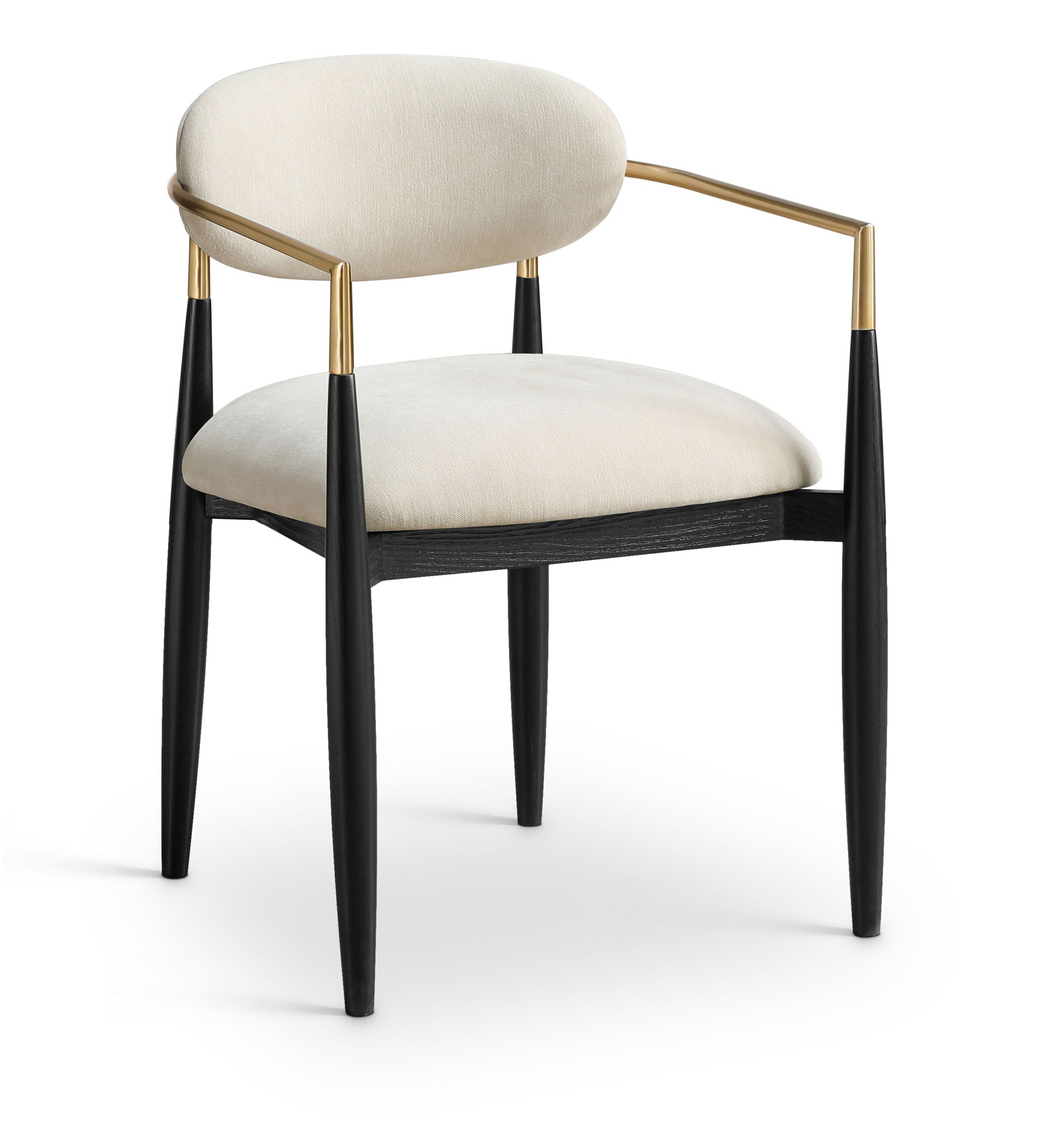 Riccio - Fabric Dining Arm Chair (Set of 2) - Black And Gold Frame - Urban Living Furniture (Los Angeles, CA)