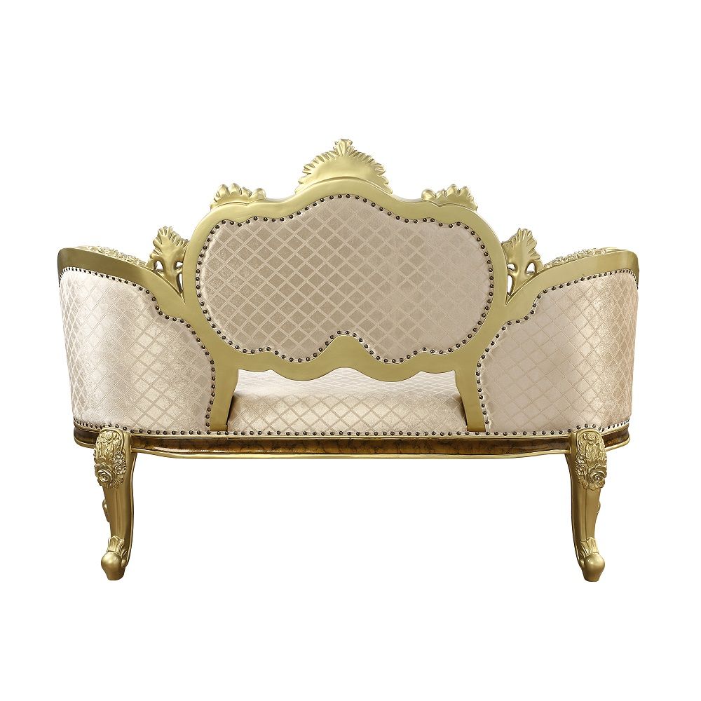Desiderius - Bench - Beige Fabric, Antique Gold & Hand Paint Brown - Urban Living Furniture (Los Angeles, CA)