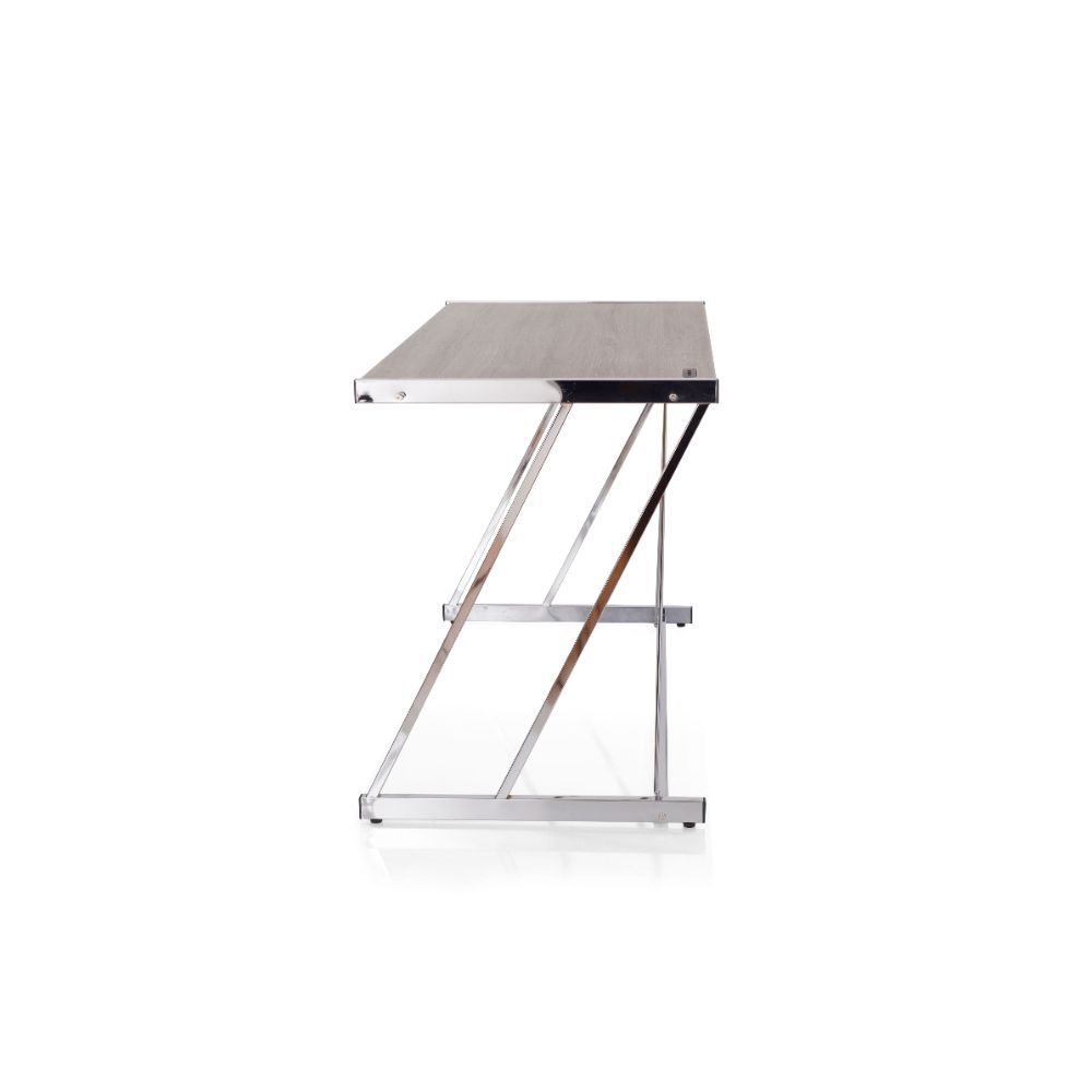 Finis - Writing Desk With USB - Weathered Oak & Chrome - Urban Living Furniture (Los Angeles, CA)