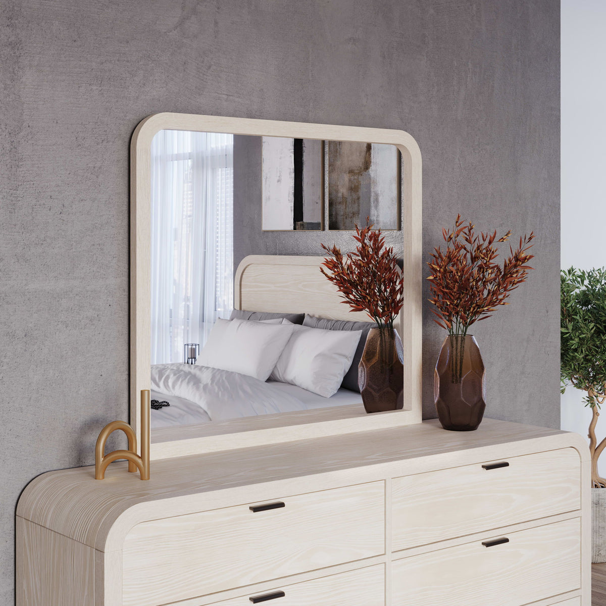 Drake - Beveled Glass Wall Or Dresser Mirror - Sugar