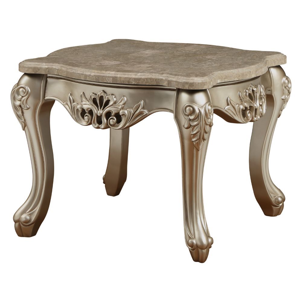 Ranita - End Table - Marble Top & Champagne - Urban Living Furniture (Los Angeles, CA)