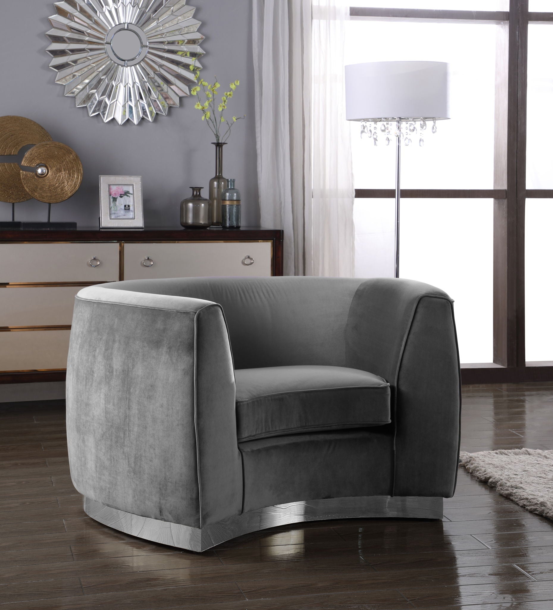 Julian - Chair with Chrome Base - Urban Living Furniture (Los Angeles, CA)
