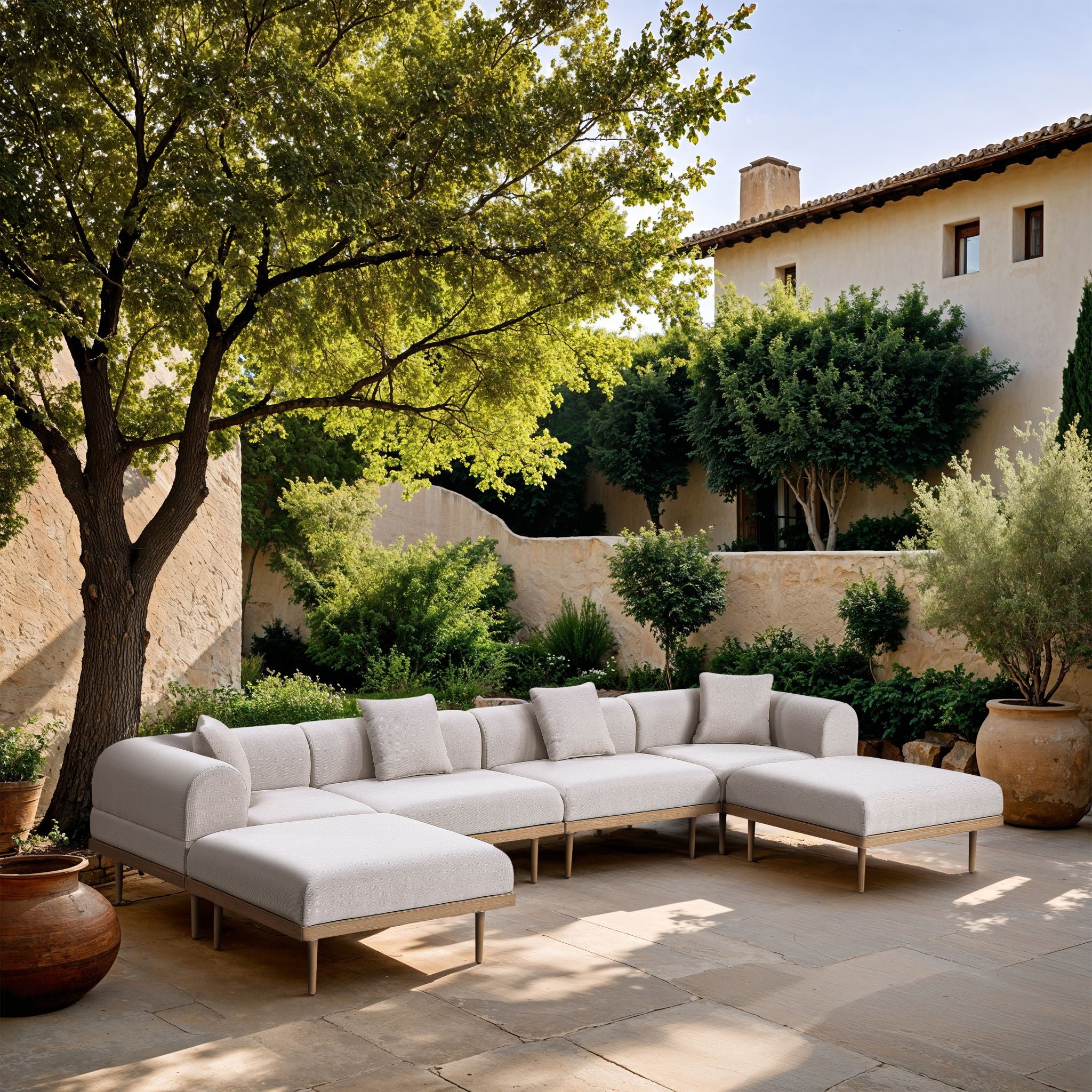 Laguna - 6 Piece 142" Outdoor Patio Modular Sectional - Urban Living Furniture (Los Angeles, CA)