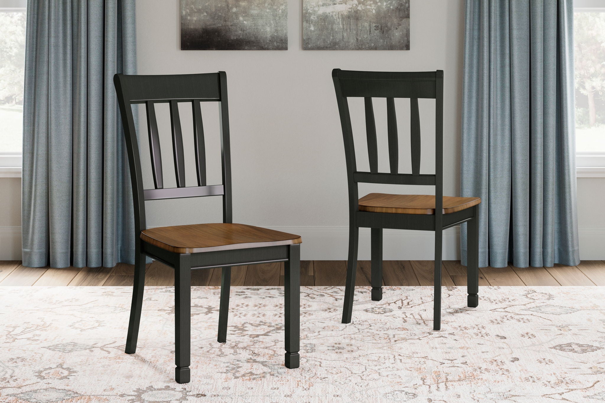 Owingsville - Black / Brown - Dining Room Side Chair (Set of 2) - Urban Living Furniture (Los Angeles, CA)