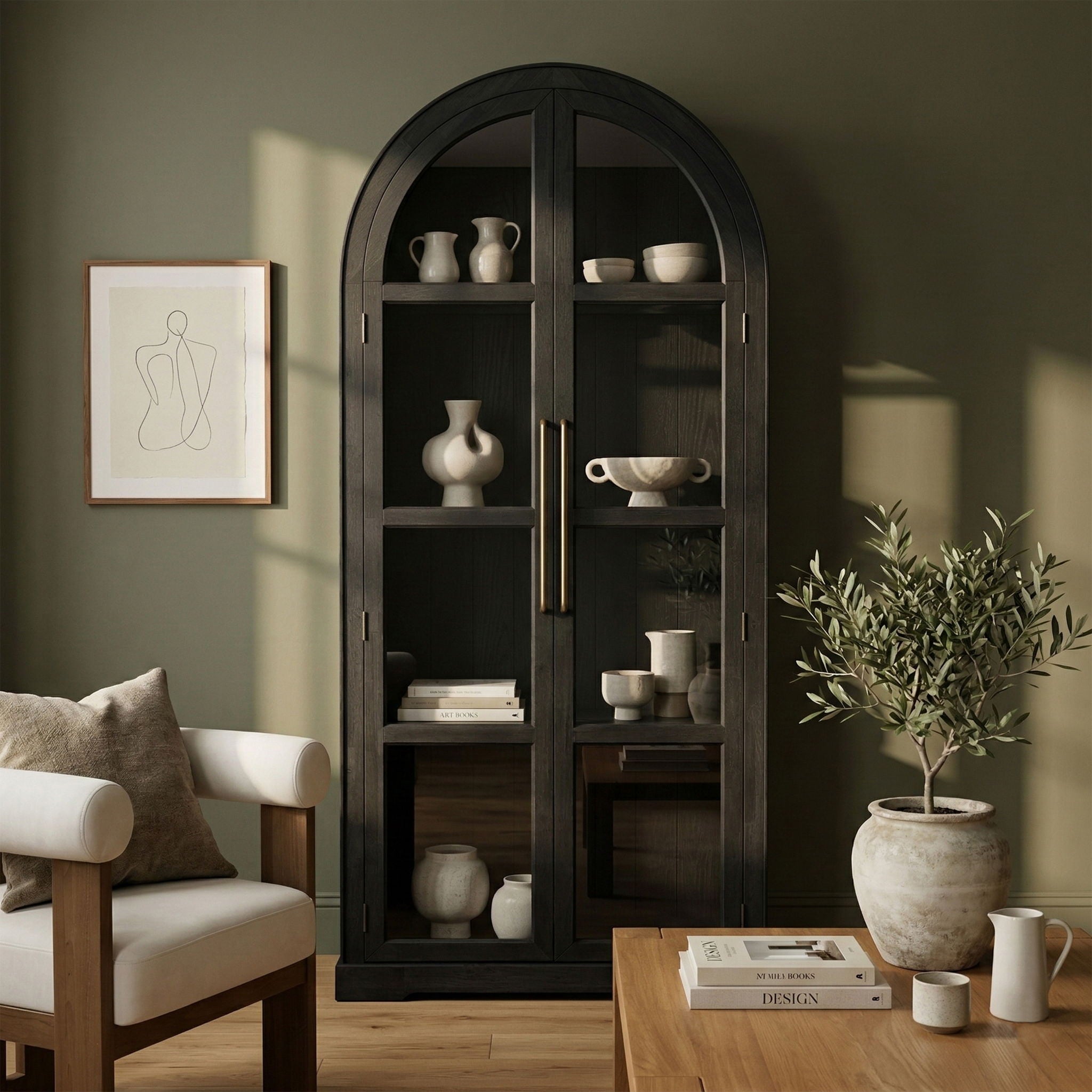 Corva - Solid Wood, Oak Veneer And Stainless Steel Storage Cabinet - Urban Living Furniture (Los Angeles, CA)