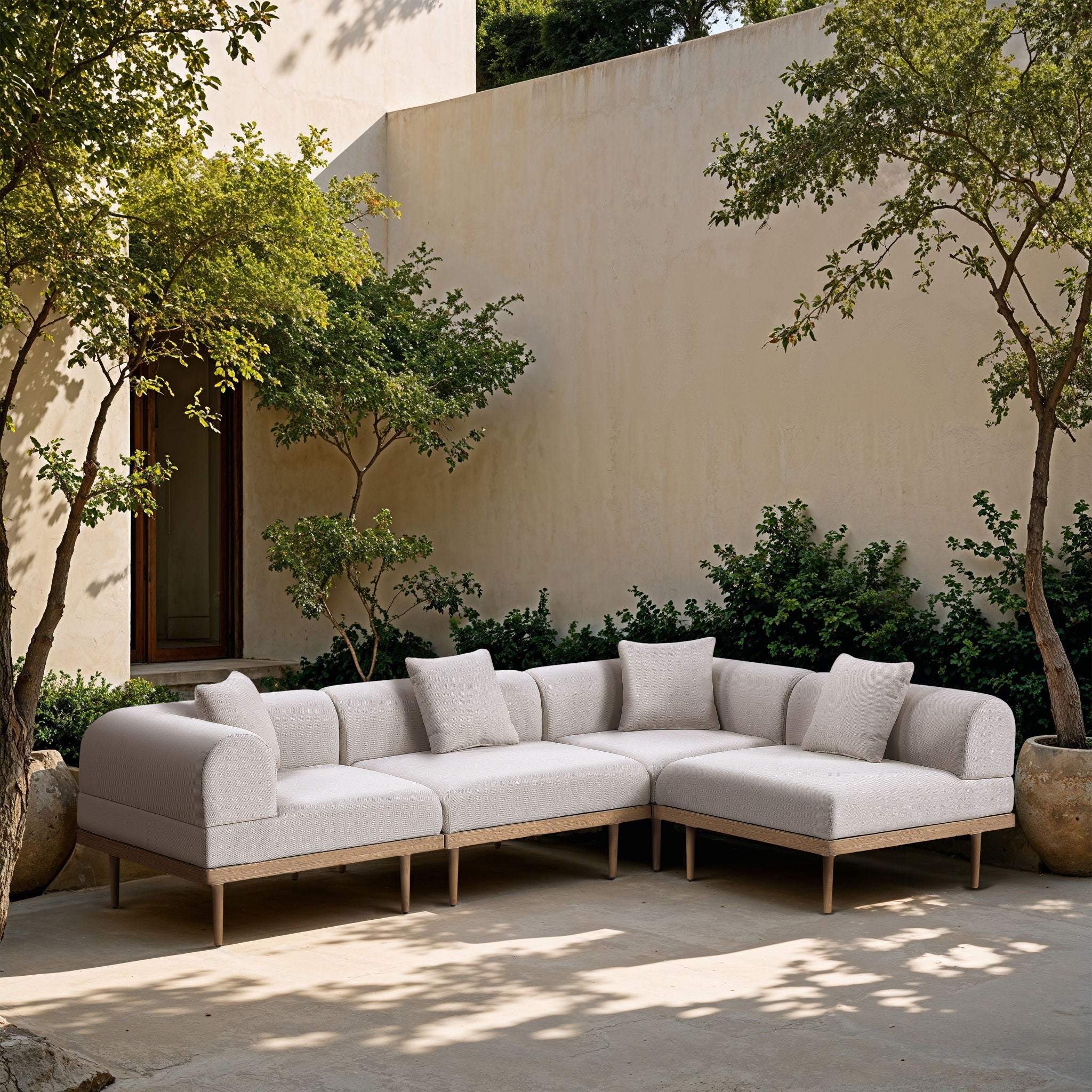 Laguna - 4 Piece 106.5" Upholstered Outdoor Patio Modular Sectional - Urban Living Furniture (Los Angeles, CA)