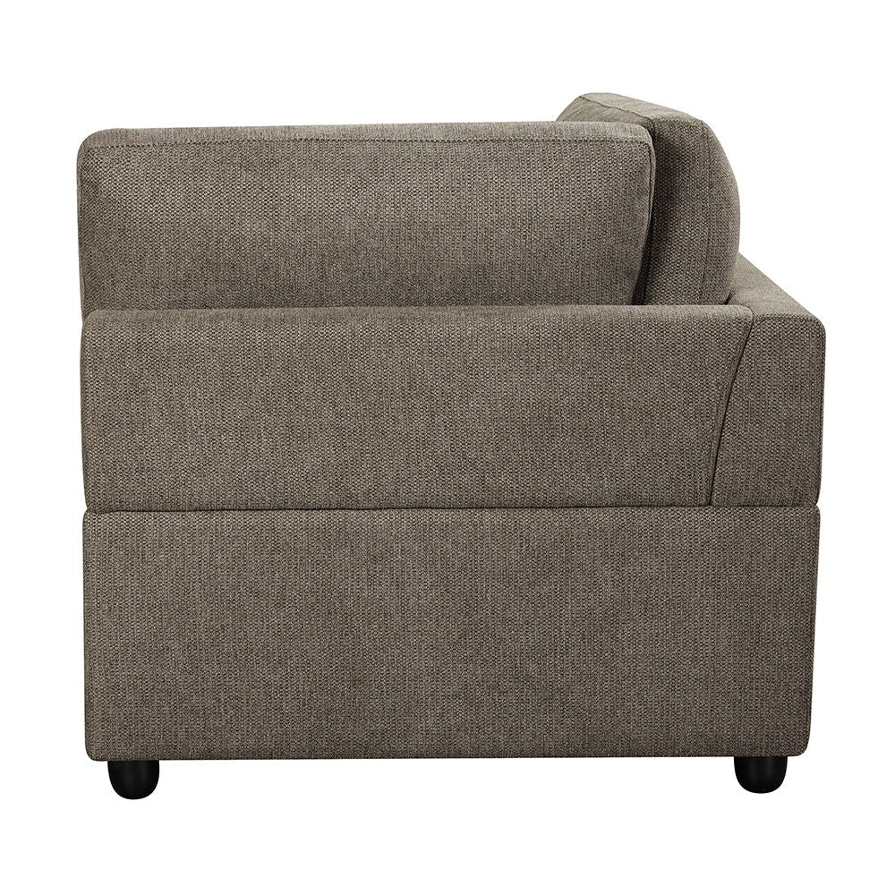 Rylie - Modular Wedge With 3 Pillows - Brown Linen - Urban Living Furniture (Los Angeles, CA)