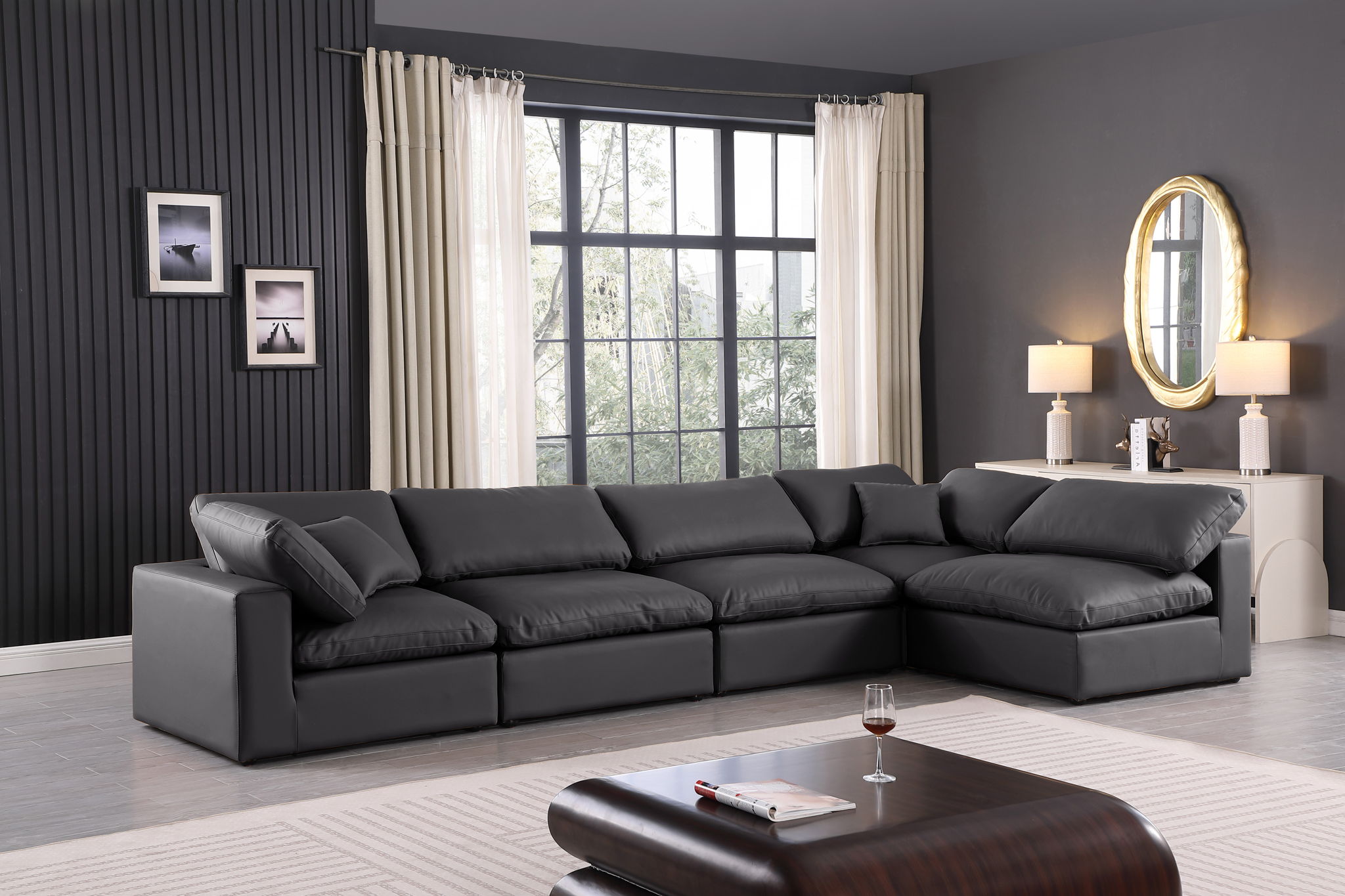 Comfy - 5 Piece Faux Leather Modular Sectional - Urban Living Furniture (Los Angeles, CA)