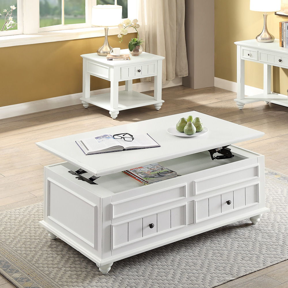 Natesa - Coffee Table With Lift Top - White Washed - Urban Living Furniture (Los Angeles, CA)