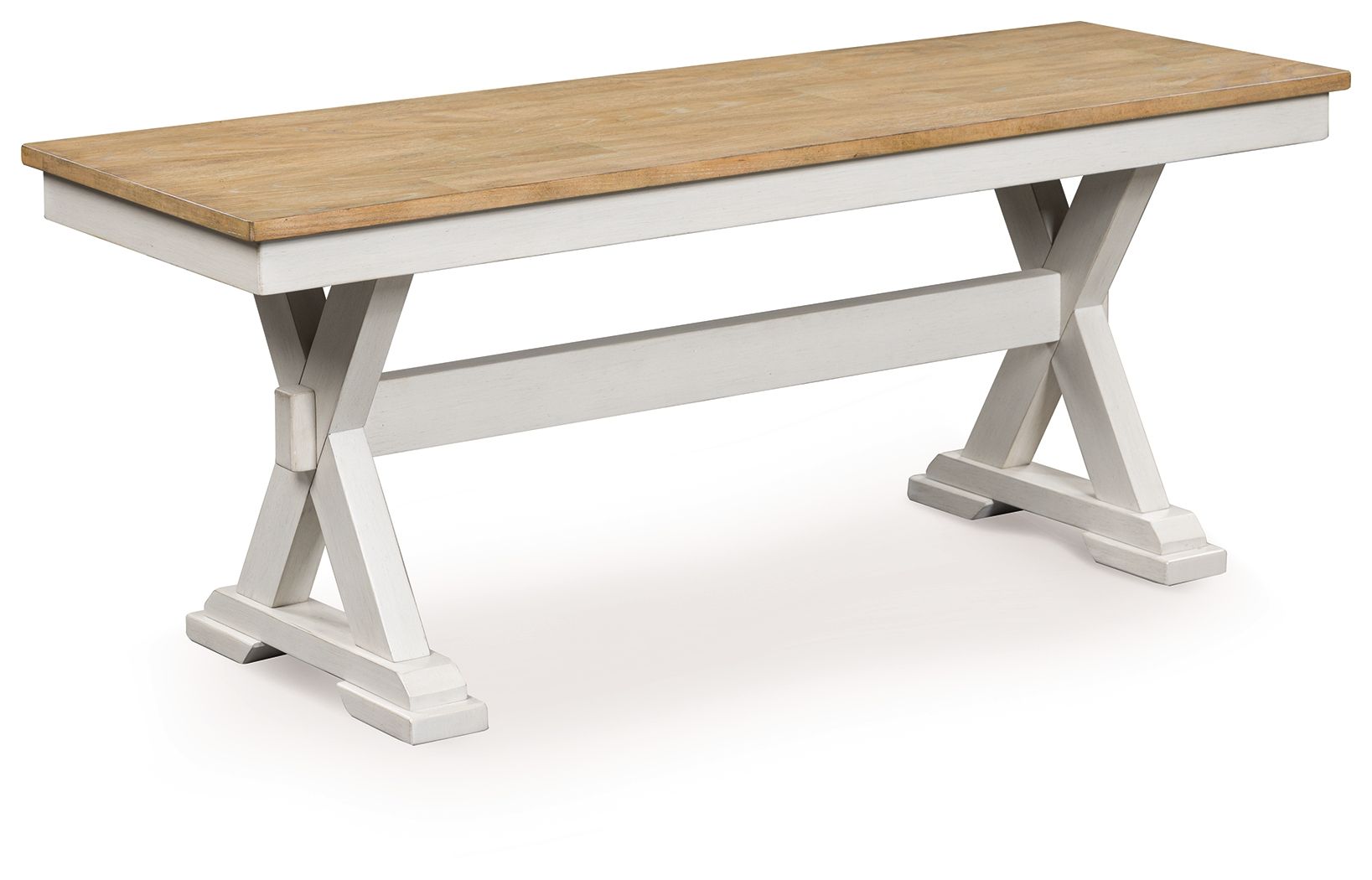 Purlaney - Antique White / Natural - Large Dining Room Bench - Urban Living Furniture (Los Angeles, CA)