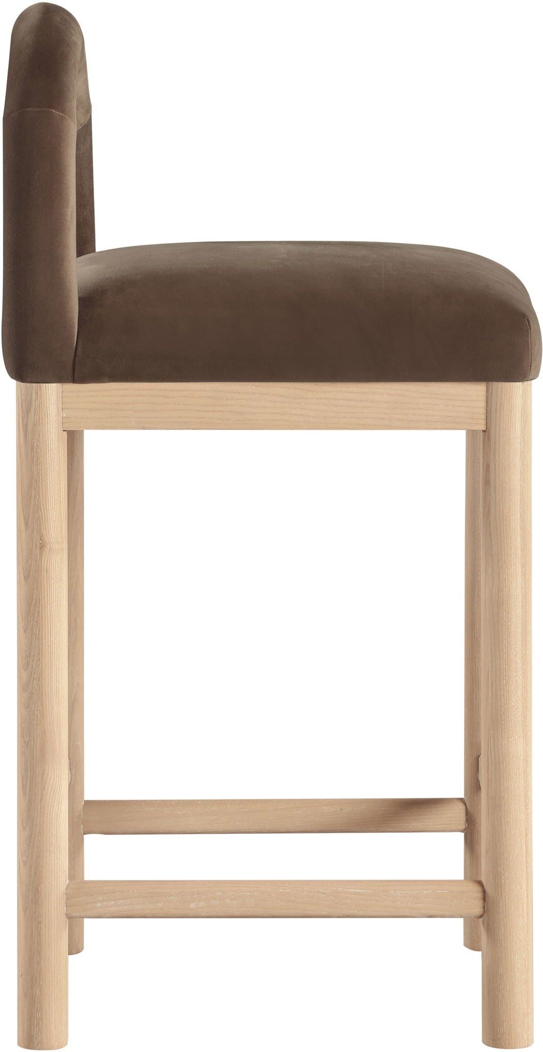 Conrad - Velvet Counter Stool With Natural Legs - Urban Living Furniture (Los Angeles, CA)