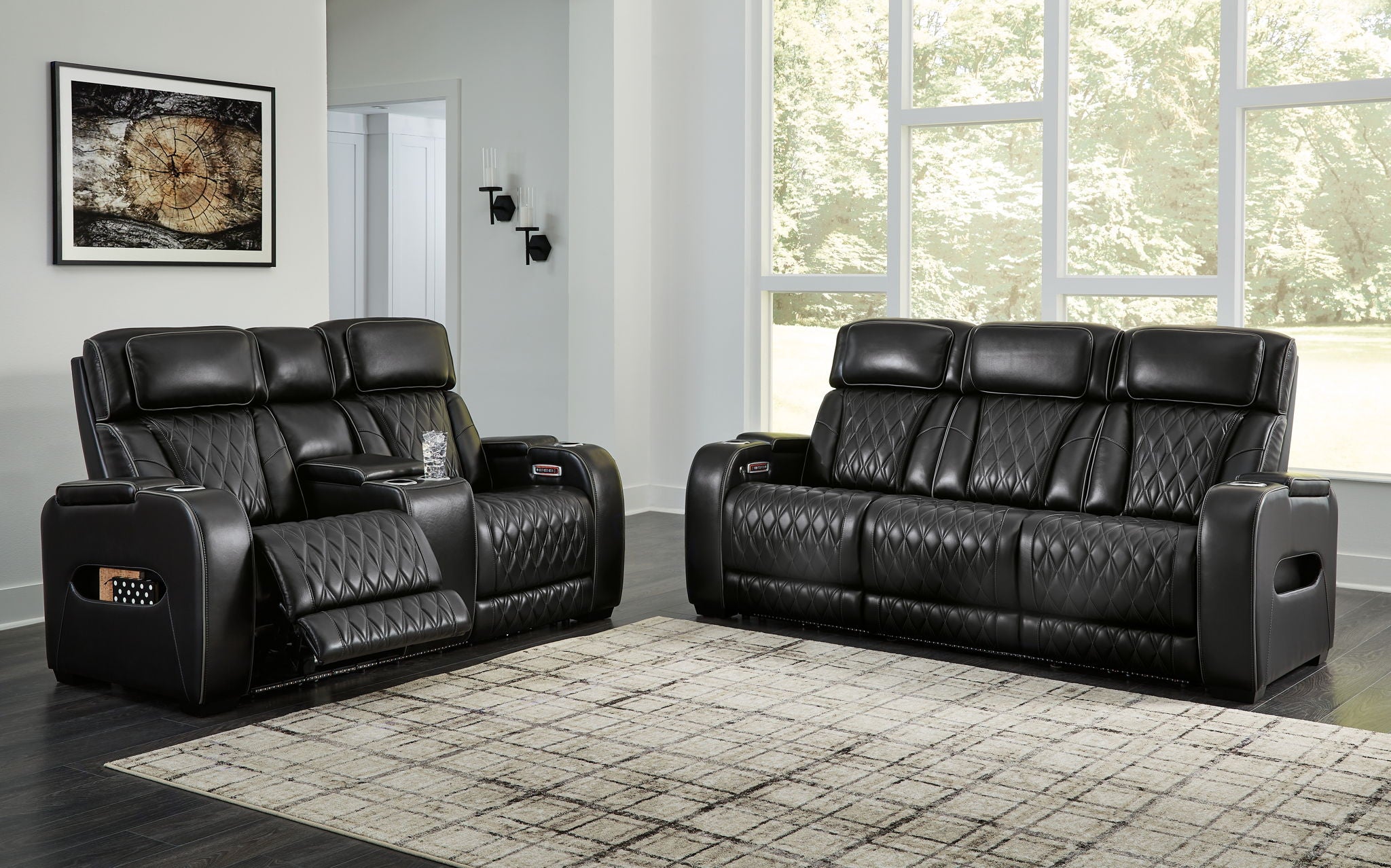 Boyington - Black - 2 Pc. - Power Reclining Sofa And Loveseat - Urban Living Furniture (Los Angeles, CA)