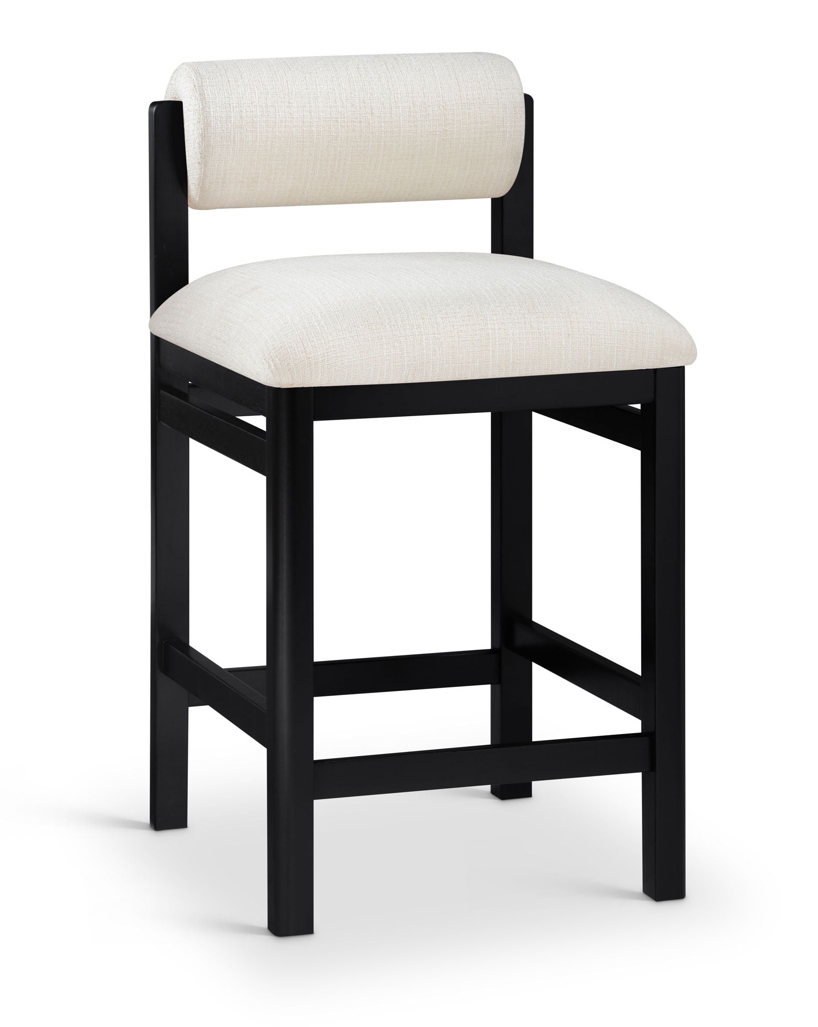 Roundhill - Fabric Counter Stool - Black Frame - Urban Living Furniture (Los Angeles, CA)