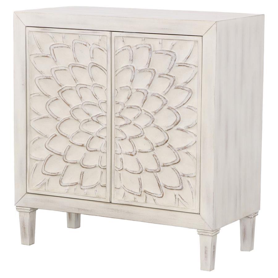 Clarkia - Accent Cabinet With Floral Carved Door - White - Urban Living Furniture (Los Angeles, CA)
