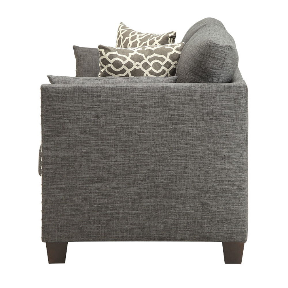 Laurissa - Loveseat With 4 Pillows - Light Charcoal Linen - Urban Living Furniture (Los Angeles, CA)