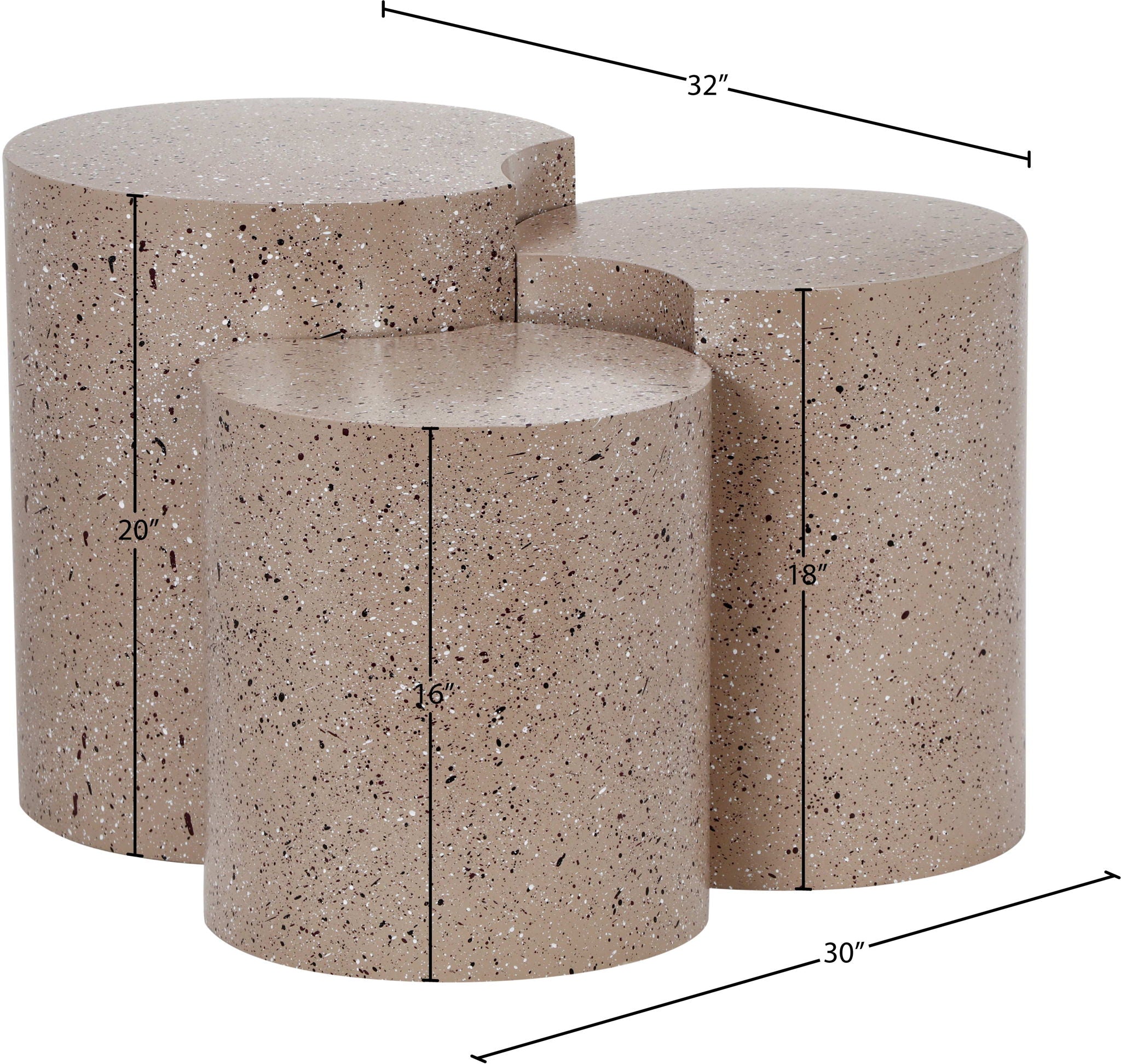 Dimple - 20" 3 Piece Modular End Table - Terazzo Finish - Urban Living Furniture (Los Angeles, CA)