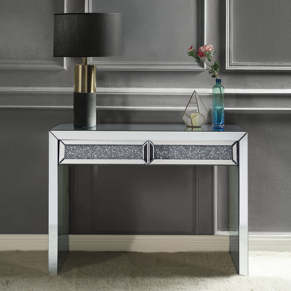 Noralie - Console Table Faux Diamonds - Mirrored - Urban Living Furniture (Los Angeles, CA)