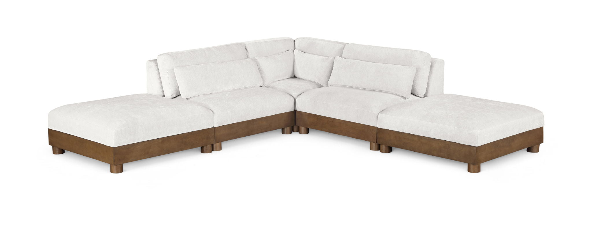 Turin - Fabric Upholstered 5 Piece Modular Sectional