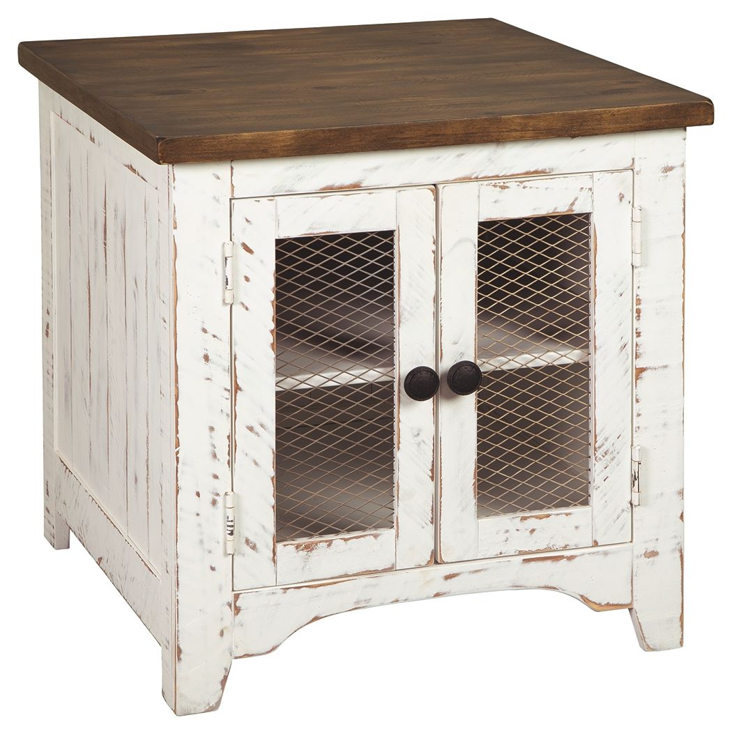 Wystfield - White / Brown - Rectangular End Table - 2 Doors - Urban Living Furniture (Los Angeles, CA)