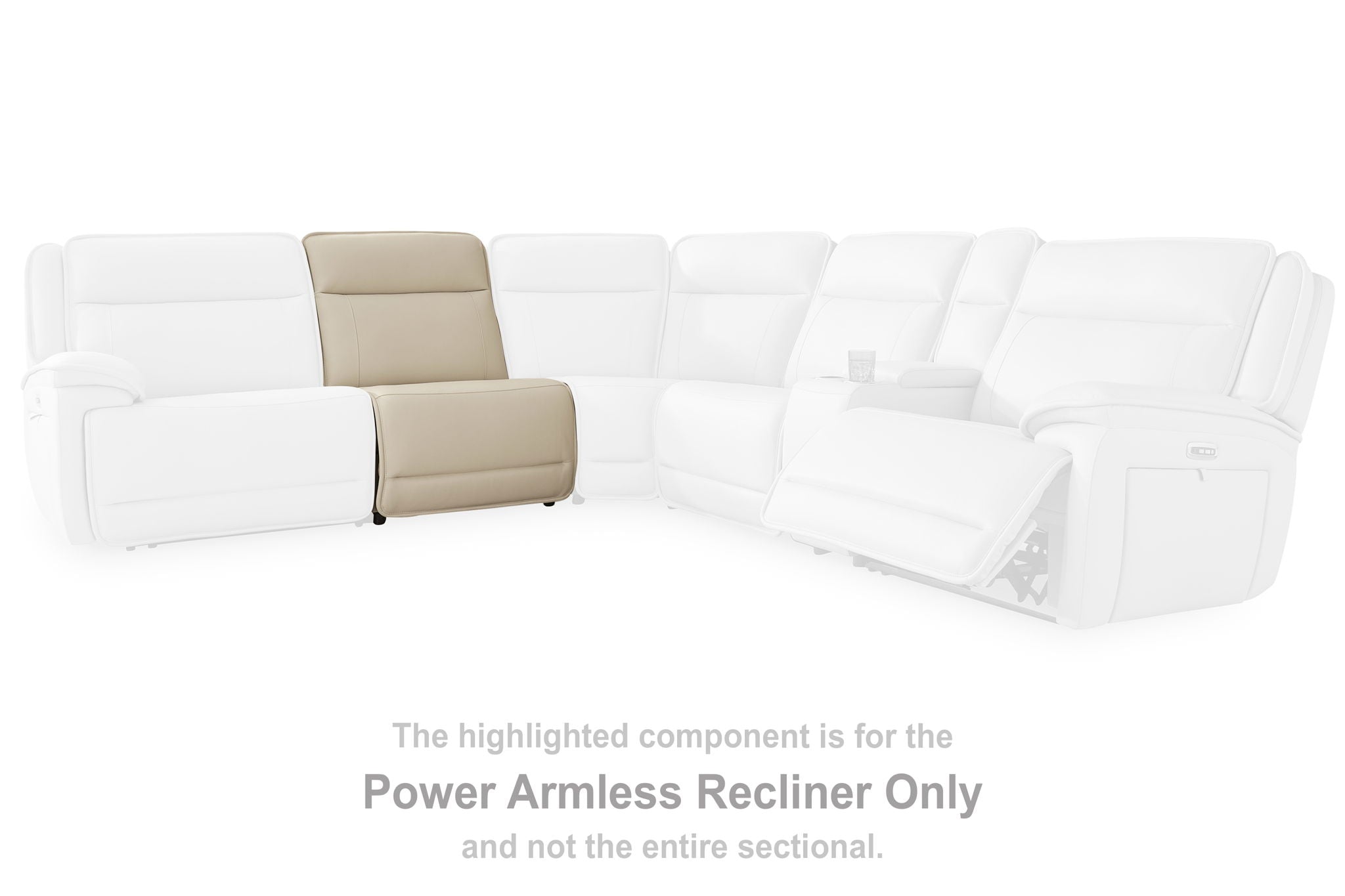 Double Deal - Almond - Power Armless Recliner With Adj Headrest - Urban Living Furniture (Los Angeles, CA)