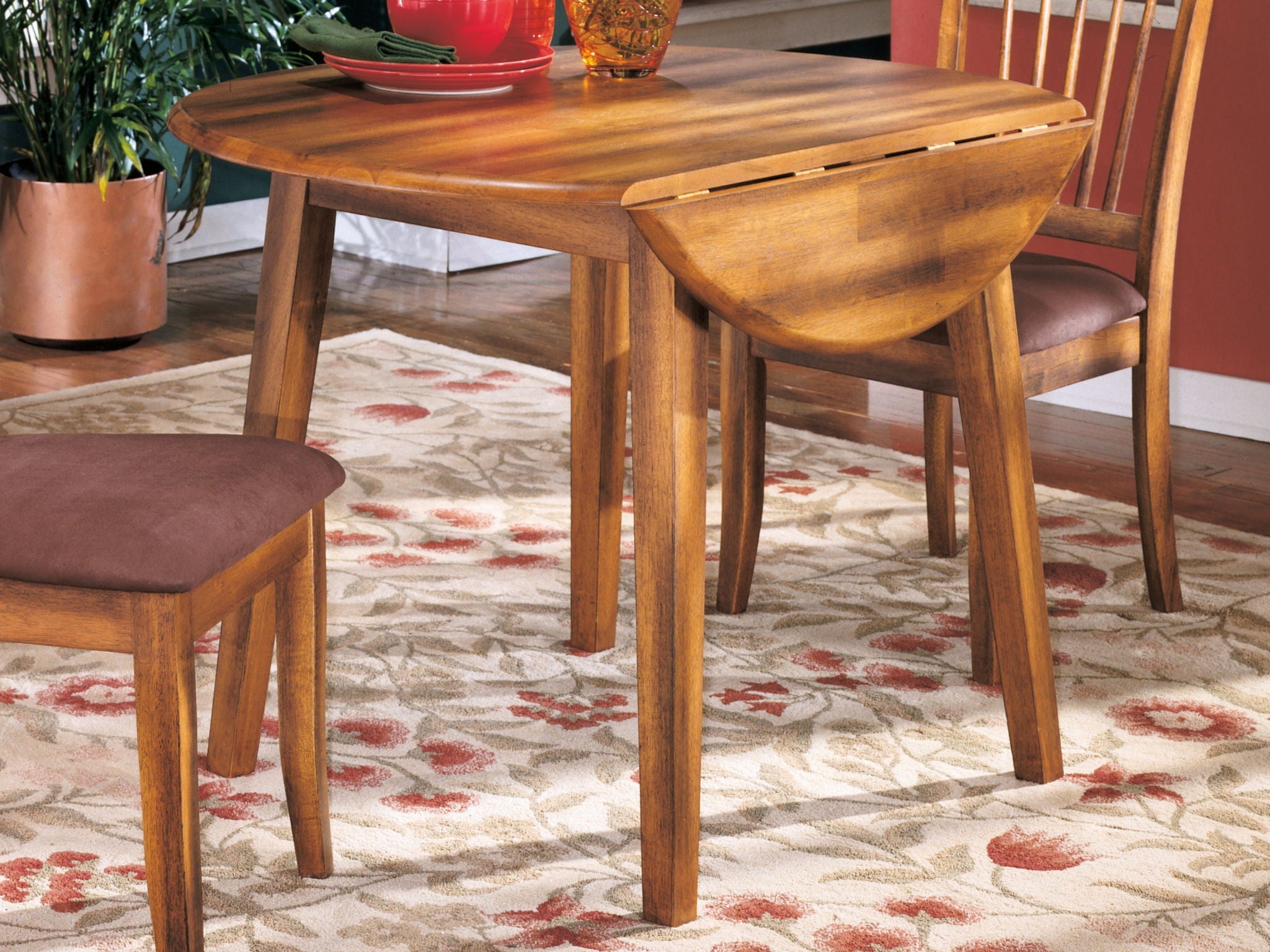 Berringer - Rustic Brown - Round DRM Drop Leaf Table - Urban Living Furniture (Los Angeles, CA)