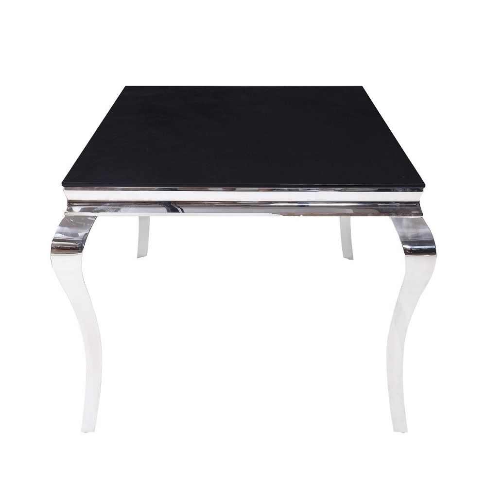 Fabiola - Dining Table - Black Glass Top & Stainless Steel - Urban Living Furniture (Los Angeles, CA)