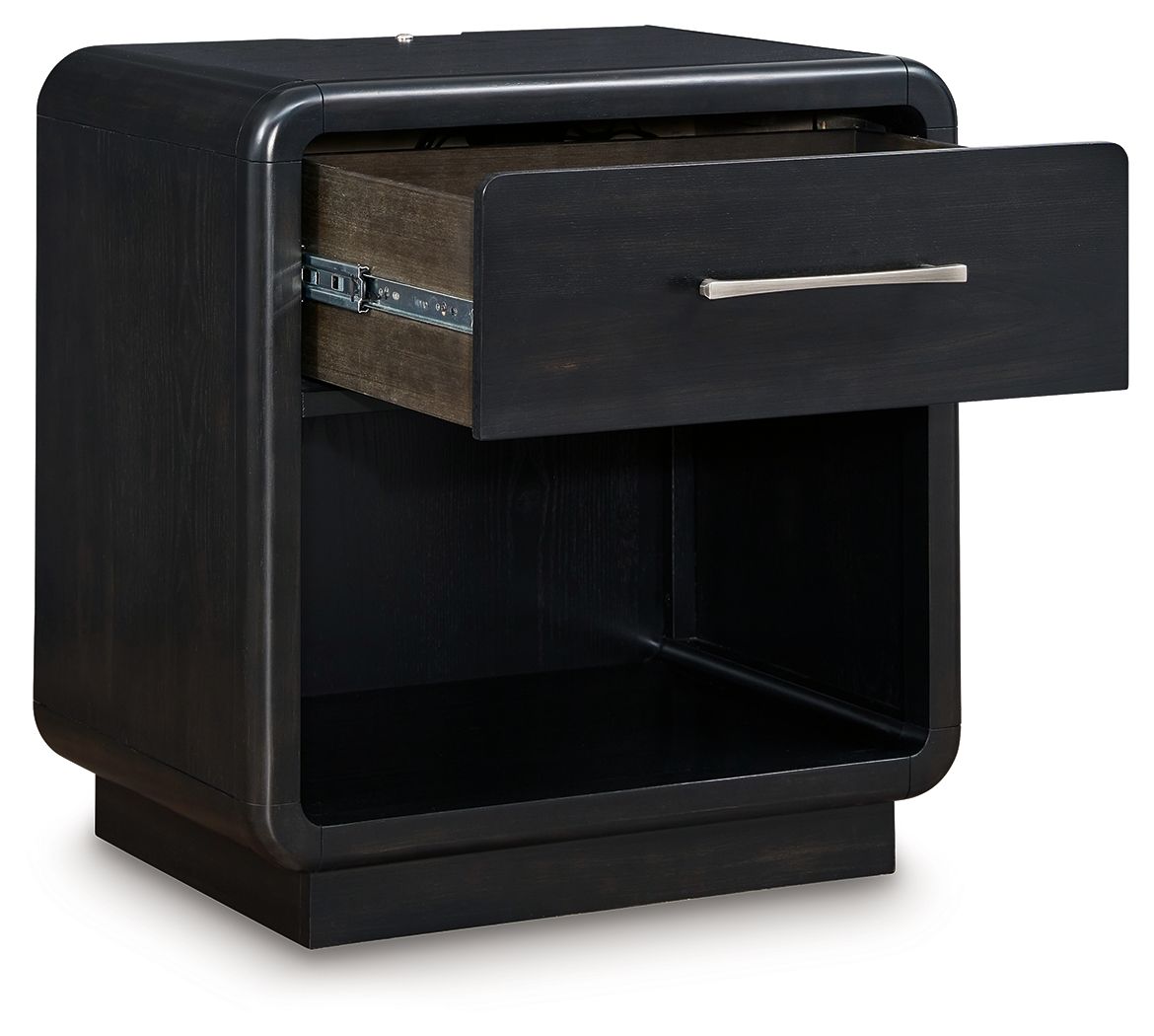 Rowanbeck - Black - One Drawer Night Stand - Urban Living Furniture (Los Angeles, CA)