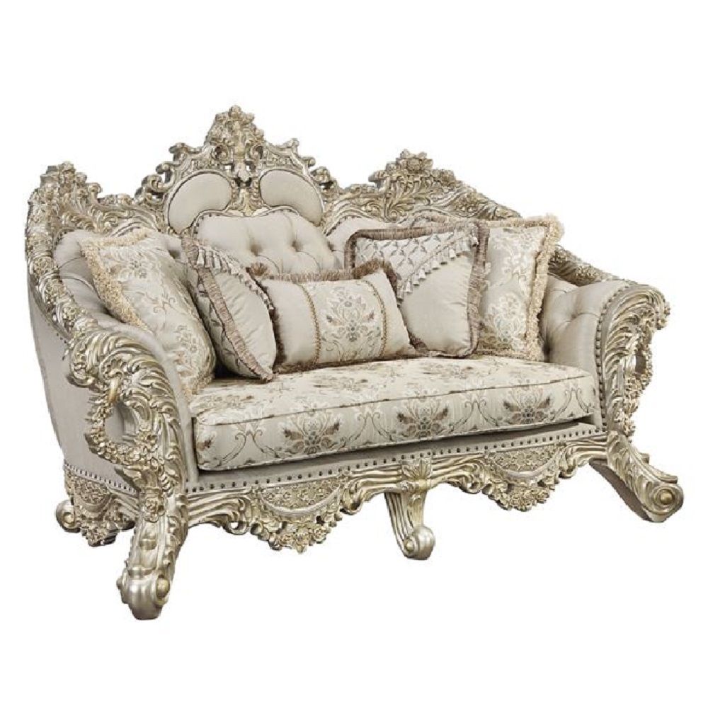 Danae - Loveseat With 5 Pillows - Fabric, Champagne & Gold - Urban Living Furniture (Los Angeles, CA)