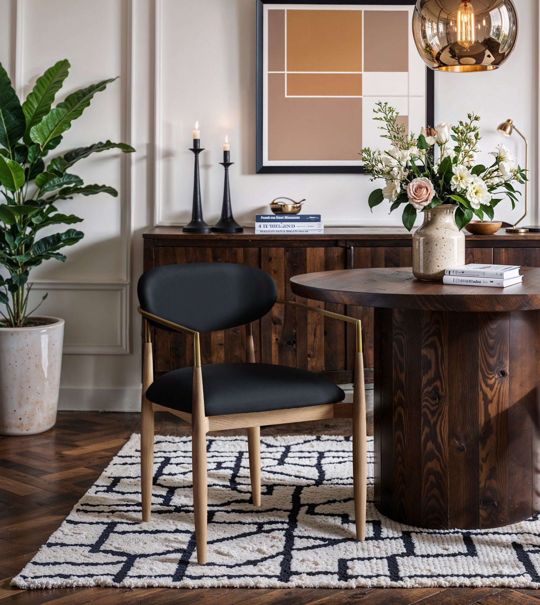 Riccio - Dining Arm Chair (Set of 2) - Natural And Gold Frame - Urban Living Furniture (Los Angeles, CA)