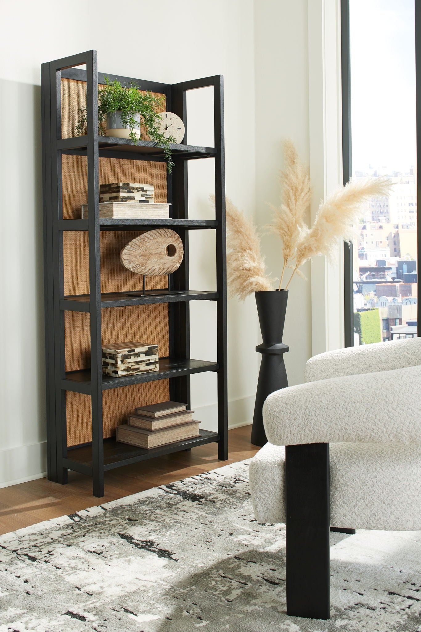 Abyard - Black / Natural - Bookcase - Urban Living Furniture (Los Angeles, CA)